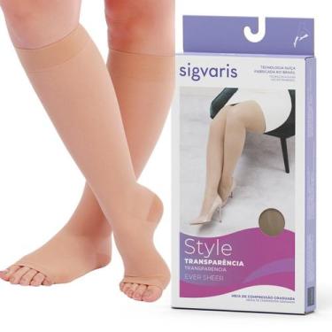 Imagem de Meia 3/4 Compressiva Panturrilha  Sigvaris Ever Sheer  20-30mmhg Ponte