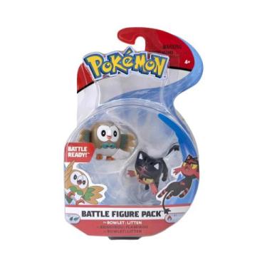 Imagem de Figuras De Batalha De Pokémon Alolan: Rowlet, Litten, Wobbuffet, Ratta