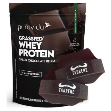 Imagem de Whey Protein Concentrado Chocolate Belga 450g Luva PuraVida-Unissex