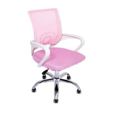 Imagem de Cadeira De Escritório Oficial Begonia Mesh Giratória Rosa - Oficial We