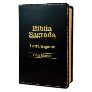Imagem de Bíblia Sagrada Letras Confortáveis e Tamanho grande Capa Luxo Preta - 