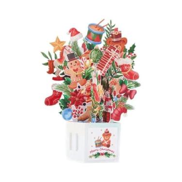 Imagem de Cartão De Natal 3D Com Gato E Árvore De Natal, Com Envelope, Cartão Po