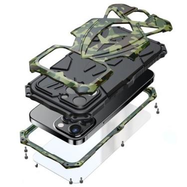 Imagem de Capa de telefone Lunivop iPhone 15 Pro Max com amortecedor de metal ro