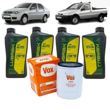 Imagem de Kit Revisao 4lt Oleo Motor 15w40 Siena 1.0 Strada 1.3/1.4 - LUBRAX VOX