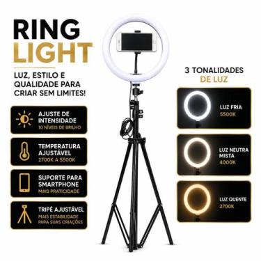 Imagem de Ring Light Com Controle No Cabo USB Prático e Fácil de Usar