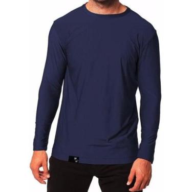 Imagem de Camisa Adulto Masculina Uv 50 - Azul Escuro M - Euro Bali