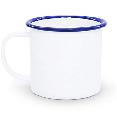 Imagem de Caneca esmaltada, 355 ml, branco vintage/azul (individual)