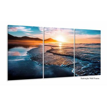 Imagem de Quadros Decorativos Mar Paisagem Entardecer Sala Hall 120x60