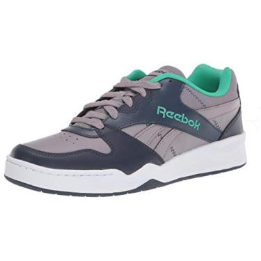Imagem de Reebok Tênis masculino Royal Bb4500 Low2, Cinza gravitacional/azul marinho/índigo esfumaçado, 42