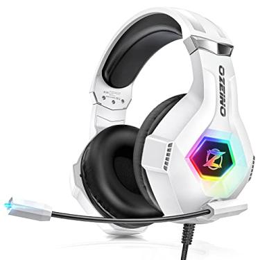 Imagem de Fone de ouvido para jogos PS4, fone de ouvido com som surround 7.1 com microfone flexível com cancelamento de ruído com luz LED RGB para PS5, PS4, Xbox one, PC, Nintendo Switch