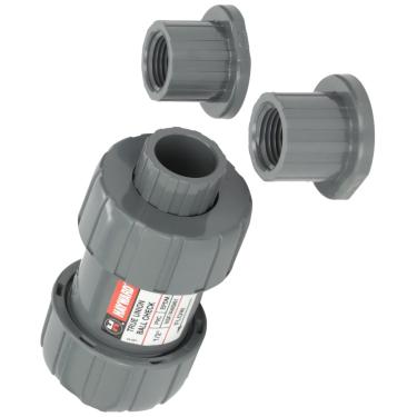 Imagem de Hayward Válvula de verificação TC10050STE de 1,27 cm PVC TC Series True Union com vedações EPDM e conexão de soquete/extremidade rosqueada