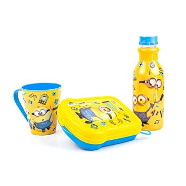 Imagem de Kit Garrafinha Infantil 500ml Retrô, Caneca Infantil 360ml e Sanduicheira infantil Plasútil COR:Meu Malvado