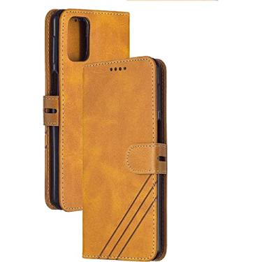 Imagem de KANUZ Capa carteira para iPhone 13/13 Mini/13 Pro/13 Pro Max, função premium à prova de choque carteira de couro flip capa protetora TPU com slots de cartão suporte (cor: amarelo, tamanho: 13 mini 5,4 polegadas)