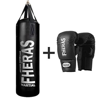 Imagem de Saco de Pancadas com Luva Fheras Boxe Muay Thai MMA 1,30m