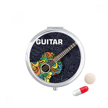 Imagem de Estojo de comprimidos com design de instrumento musical de guitarra, caixa de armazenamento de medicamentos, dispensador de recipiente