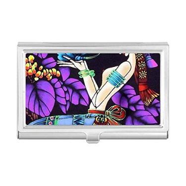 Imagem de Carteira feminina com porta-cartões e porta-cartões e árvore do luar com borboleta