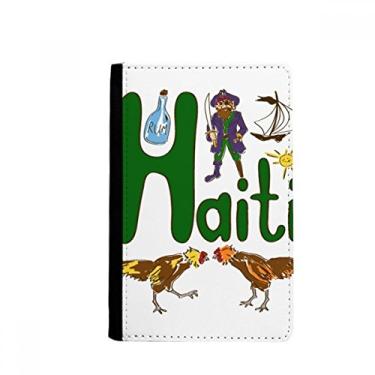 Imagem de Porta-passaporte com estampa de marco nacional do Haiti, porta-cartões Notecase Burse
