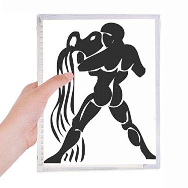Imagem de Caderno Constellation Aquarius Signo do Zodíaco Folhas Soltas Diário Recarregável Papelaria