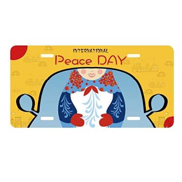 Imagem de DIYthinker Placa de carro com estampa russa de bonecas russas com símbolo da Rússia