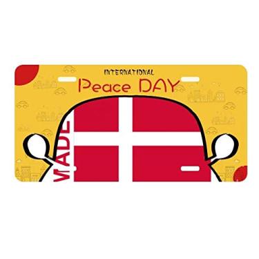 Imagem de DIYthinker Placa de licença Made in Denmark Country Love para decoração de carro, dia da paz