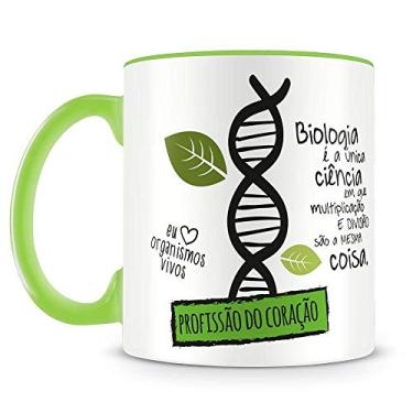 Imagem de Caneca de Porcelana Verde Personalizada Biologia 325ml - Amo Canecas