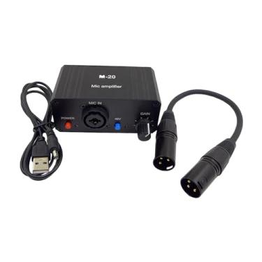 Imagem de UGPLM Amplificador de microfone pré-amplificador de microfone M-20 Mic GAIN Booster Amplificador Sistema estéreo, XLR macho para macho