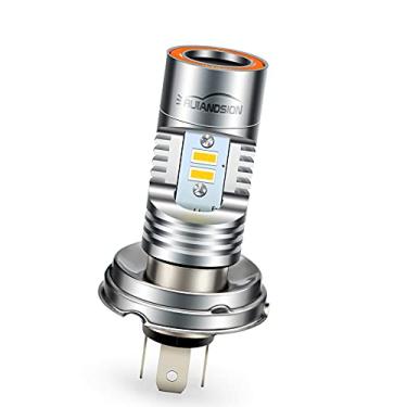 Imagem de Ruiandsion Lâmpada de LED para farol de motocicleta P45T amarela + vermelha DC 12-24V 3570 2SMD Chips super brilhante lâmpada LED de substituição para farol de moto, sem polaridade