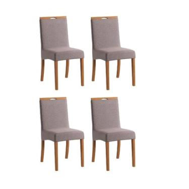 Imagem de Conjunto 4 Cadeiras para Sala de Jantar Romana Capuccino