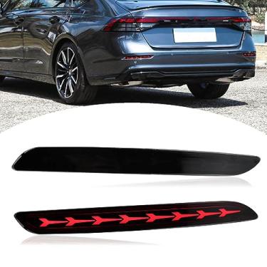 Imagem de BINQIGOO Luzes traseiras refletoras de para-choque traseiro totalmente LED adequadas para Honda Accord 2023-2024 Luzes de neblina de freio de seta (luz de para-choque traseiro (fumaça))
