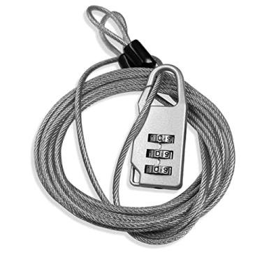 Imagem de Coverland - Conjunto de trava de cabo para capa de carro, cabo de segurança de 2,2 m de comprimento, cabo de aço trançado fino com kit de bloqueio de cadeado