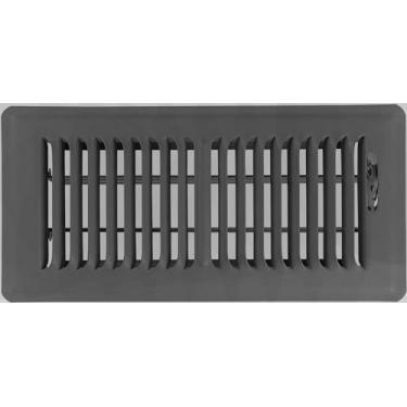 Imagem de Rocky Mountain Goods Ventilação de registro de piso cinza escuro de 10 x 30 cm - Ventilação de piso de aço resistente com alavanca de fluxo de ar de fácil ajuste - Ventilação de piso de aço reforçado