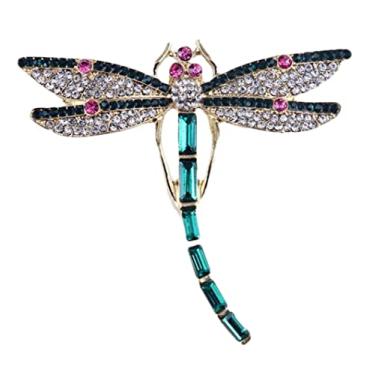 Imagem de Broche de libélula com strass de cristal moderno broches de borboleta verde broche de pássaro broche de liga de animal feminino masculino broche de festa acessórios de joias charme presentes de