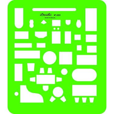 Imagem de Gabarito Desetec para Móveis e Sanitários, 4351, Trident, Verde 18.5 x 16 cm