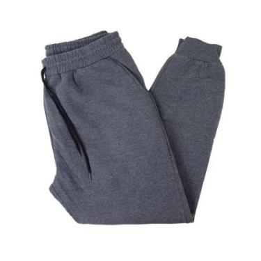 Imagem de Calça Masculina Delkor Moletom Peluciado Plus Size Cinza Médio - 168018-Masculino