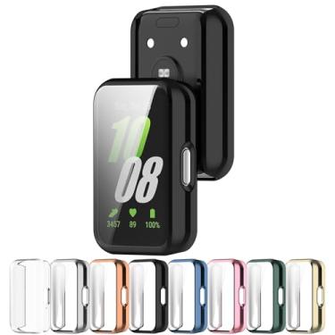 Imagem de AWADUO Capa protetora de TPU compatível com Samsung Galaxy Fit3 (SM-R390), capa protetora para smartwatch macia e durável (preto)
