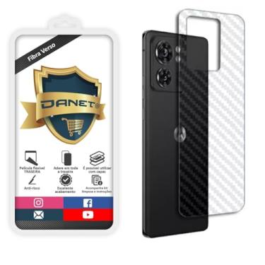 Imagem de Pel�cula Danet Fibra Verso Para Motorola Moto Edge 50 Pro 5g - Hydrogel Traseira Estilo Fibra de Carbono