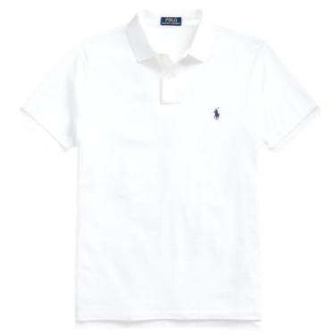Imagem de POLO RALPH LAUREN Camisa polo masculina de malha de ajuste personalizado, Ralph Lauren, branco, G