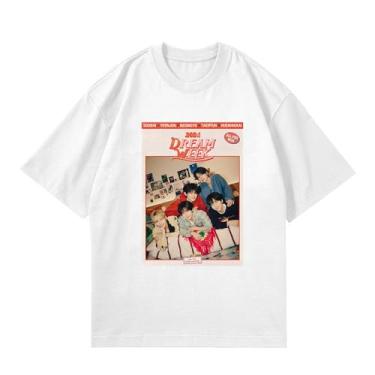Imagem de Camiseta Txt Dream Week-5th K-pop 2024, camisetas soltas unissex com suporte de pôster impresso, camiseta de algodão Merch, E Branco, M