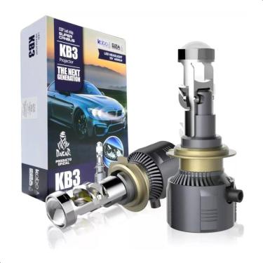 Imagem de Kit Super Led H4 H7 Par Farol Dianteiro 4000 lumens lâmpada KB3 Cambus Fácil Instalação