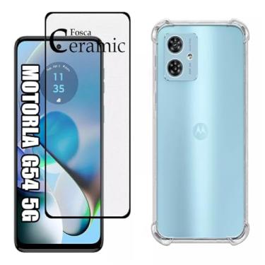 Imagem de Película Cerâmica Fosca Matte + Capa Antishock Reforçada Para Motorola Moto G54 5G