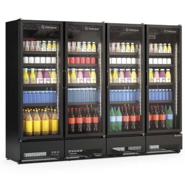 Imagem de Expositor Vertical Linha Carbono 4 Portas Gcvr1950cb Gelopar Refrigerador 1979 Litros All Black 220v