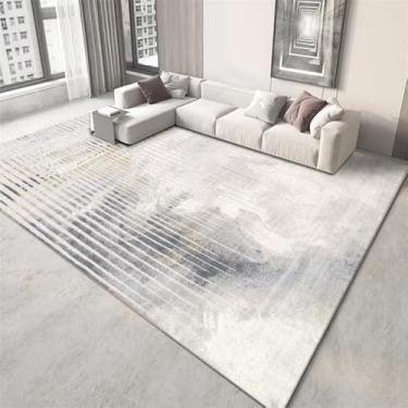 Imagem de Tapetes para sala de estar cor clara decoração do quarto tapete grande sofá área cinza tapete lavável lounge tapete, flanela 6.200 x 400 cm 78,7 x 157 pol.