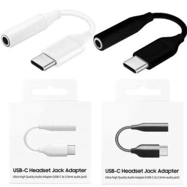 Imagem de Adaptador Jack P2 Estereo para USB-C Fone De Ouvido Samsung, Branco