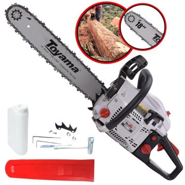 Imagem de Motorsserra Profissional Motosserra À Gasolina 2T Toyama TCS58H 55cc 3,2HP de Potência Com Sabre 18 Polegadas Ponta Rolante e Corrente 32 Dentes