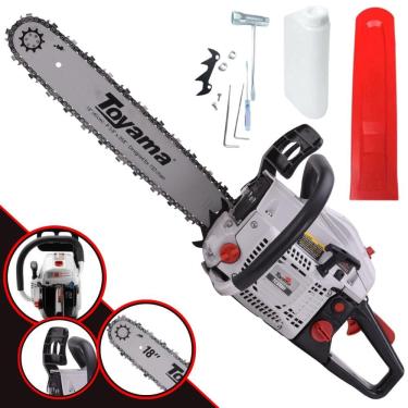 Imagem de Motosserra Profissional À Gasolina Toyama TCS58H 55cc 3,2HP 12.000rpm 2T Sabre 18 Polegadas Corrente 32 Dentes Para Todos os Tipos de Cortes