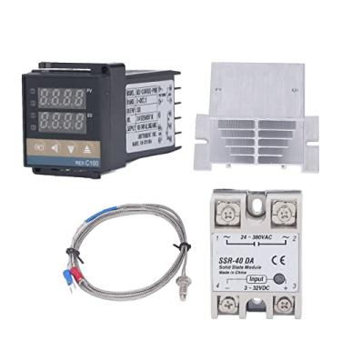 Imagem de Kit de Controladores de Temperatura PID, REX C100 0-400℃ Controlador do Termostato da Incubadora Regulador de Termostato Digital para Granjas de Reprodução, Energia Elétrica (40A)