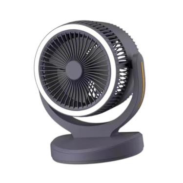 Imagem de Gralara Ventilador circulador de ar Ventilador portátil 4 velocidades Moda USB 360° Rotação Ventilador de mesa Ventilador de resfriamento para camping Carro, Preto