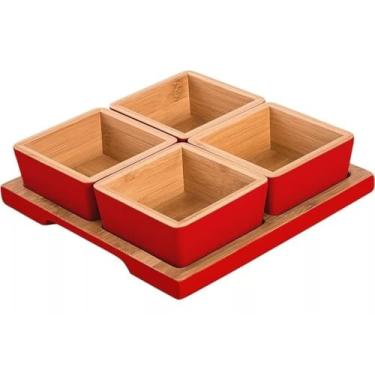 Imagem de Conjunto 5 pçs petisqueira de bambu