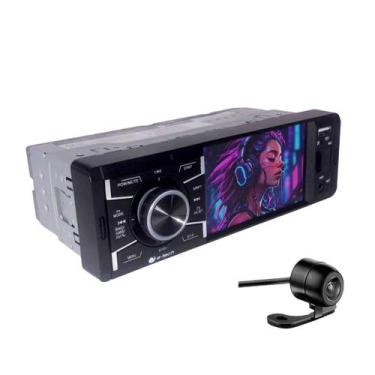 Imagem de Kit central multimidia mp5 1 din 4" tela 4 polegadas + câmera de ré - 