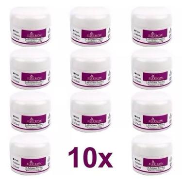 Imagem de 10x Pó Acrílico Pink E Clear Unhas De Porcelana Ezflow 30g - MR Vendas